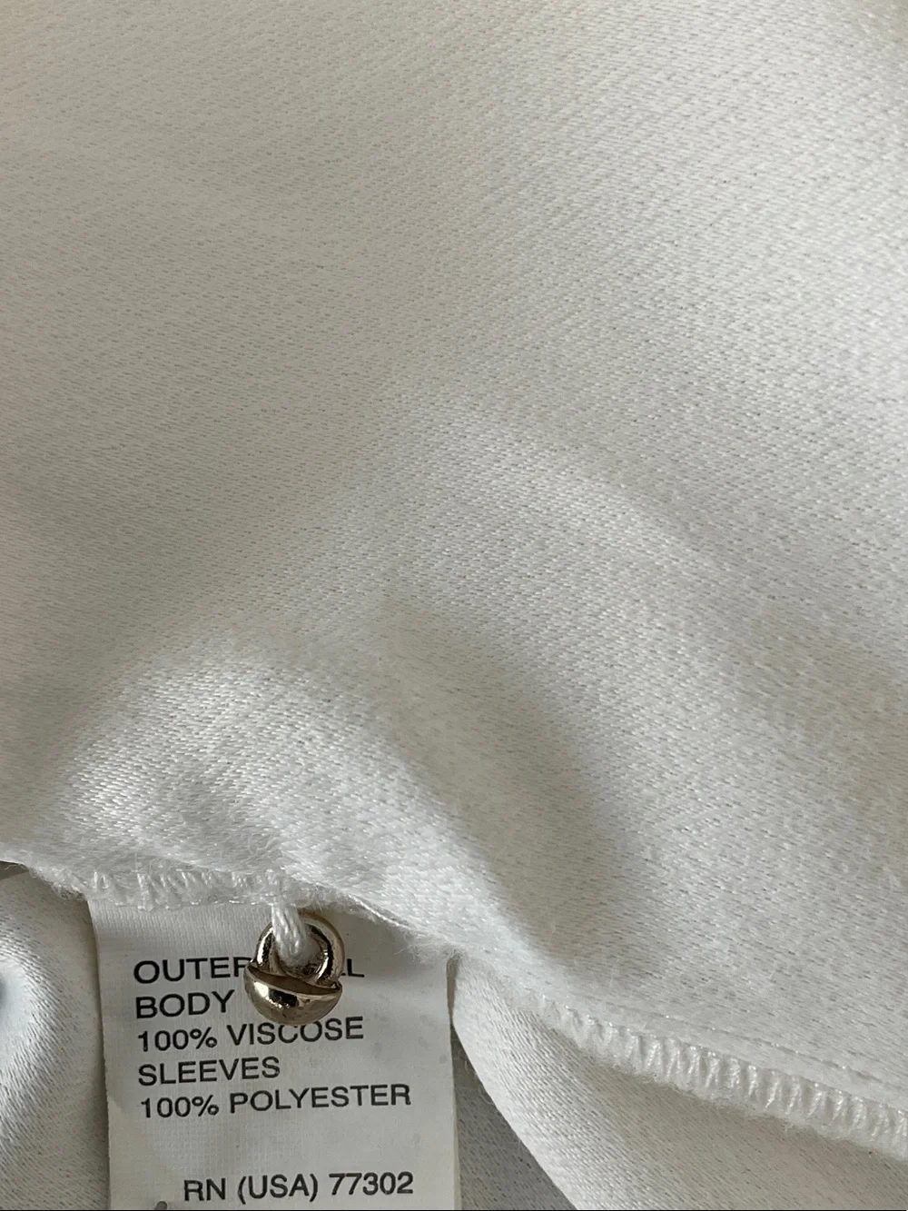 Zara Cream White Long-Sleeve Blouse with Studded Neckline